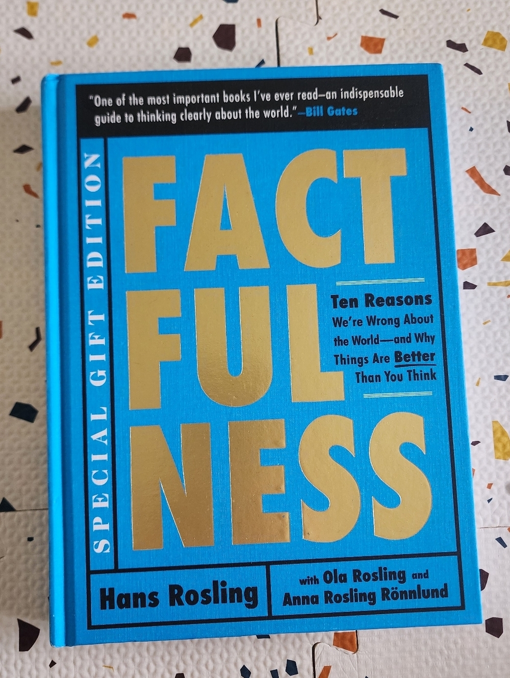 Factfulness Special Gift Edition by Hans Rosling - Bright Blue & Gold Hardcover